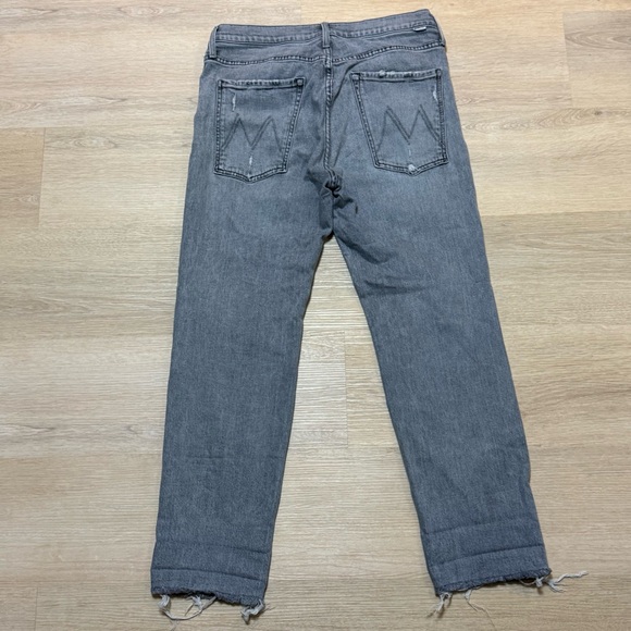 MOTHER The Scrapper Cuff Ankle Fray Women’s Gray Jeans with Distressed Details - Picture 4 of 12